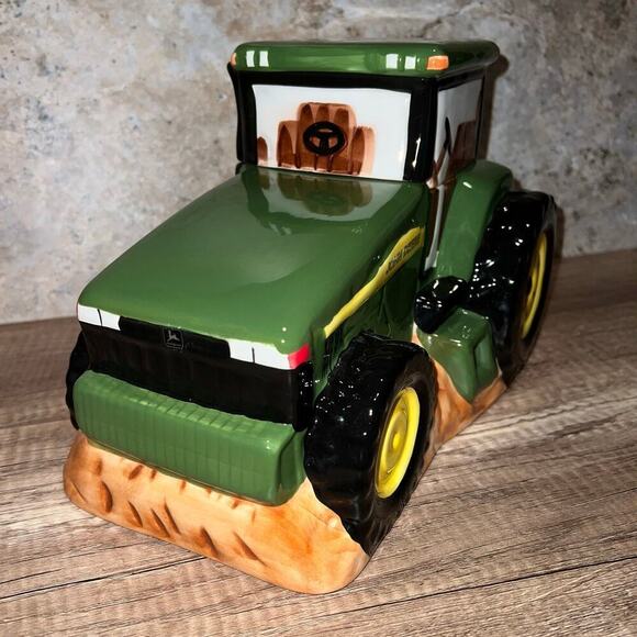 John Deere Tractor Ceramic Gibson Cookie Jar 2000 Collector Item Farm Barn Yard - Picture 6 of 11